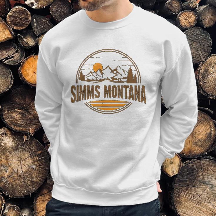 Vintage Simms Montana Mountain Hiking Souvenir Print Sweatshirt Gifts for Him