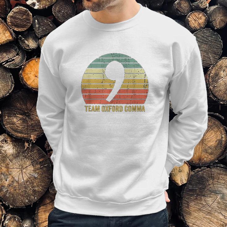 Vintage Team Oxford Comma Grammar Police English Nerd Gift Sweatshirt Gifts for Him