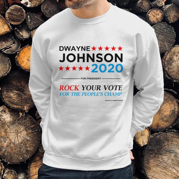 Vote The Rock 2020 President Dwayne Johnson Election Black T-Shirt Sweatshirt Gifts for Him