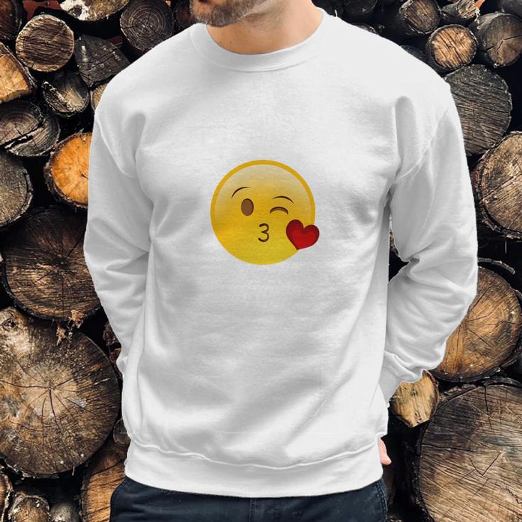 Winky Face Smiley With Heart Kiss Emoji Sweatshirt Gifts for Him