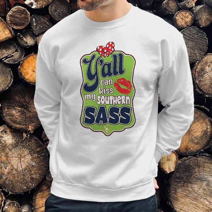 Yall Can Kiss My Southern Sass Southern Charm Collection On A Coral Sweatshirt Gifts for Him