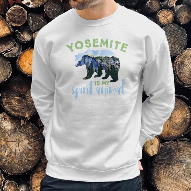 Yosemite National Park Half Dome Bear Sweatshirt Gifts for Him