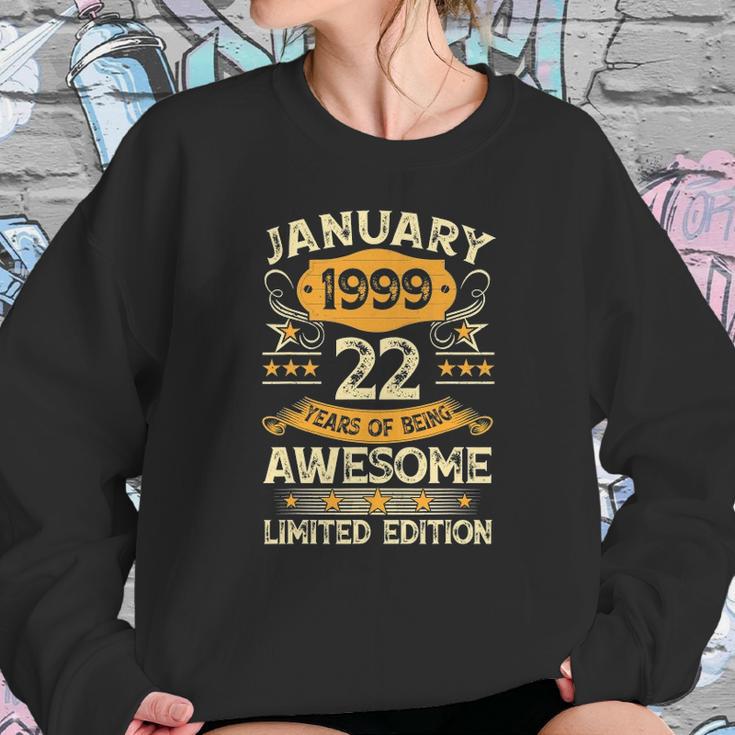 22 Years Old Gifts Vintage January 1999 22Nd Birthday Gift Sweatshirt Gifts for Her