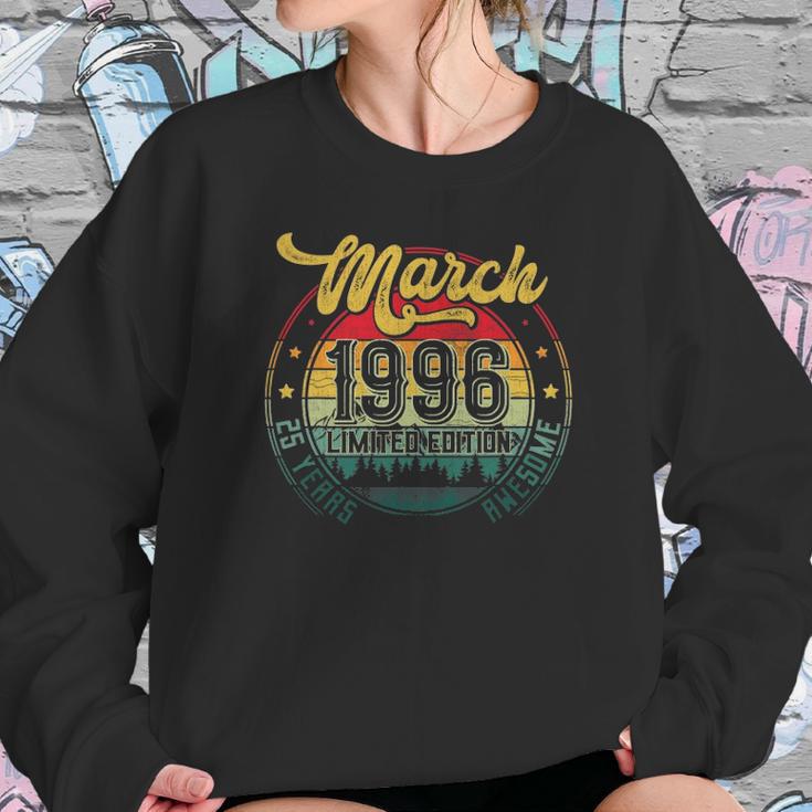 25Th Birthday Gifts 25 Years Old Retro Born In March 1996 Ver2 Sweatshirt Gifts for Her