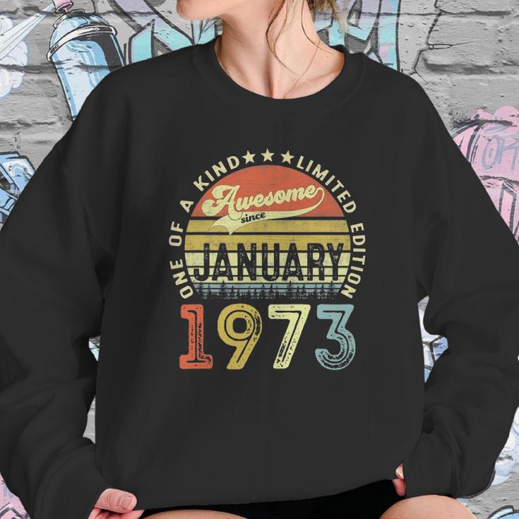 49 Years Old 49Th Birthday Gifts Awesome Since January 1973 Gift Sweatshirt Gifts for Her