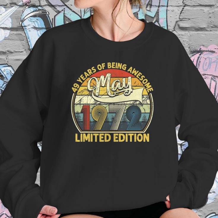 49Th Birthday Gifts 49 Years Old Retro Born In May 1972 Ver2 Sweatshirt Gifts for Her