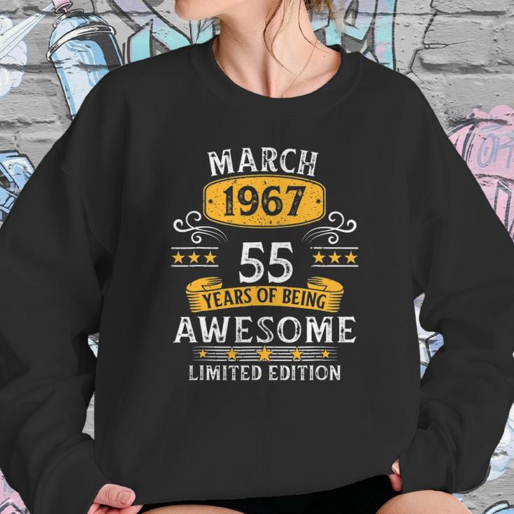 55Th Birthday Gift 55 Years Old Awesome Since March 1967 Ver2 Sweatshirt Gifts for Her