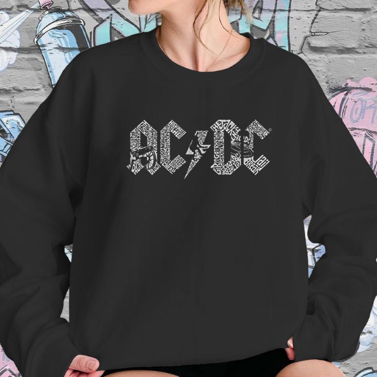 Acdc Song Title Word Art Sweatshirt Gifts for Her