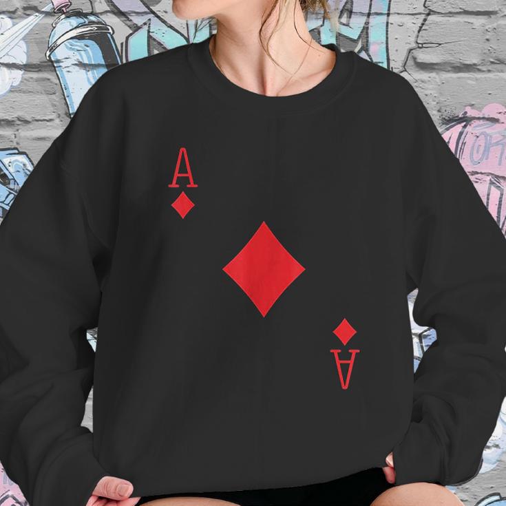 Ace Diamonds Poker Texas Hold Em Deck Cards Playing Costume Sweatshirt Gifts for Her