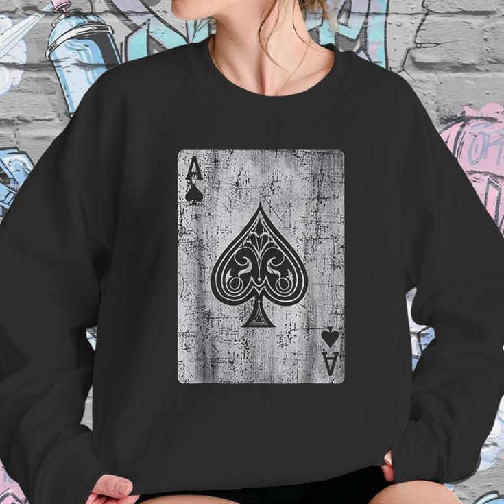 Ace Of Spades Card Gambling Poker Vintage Graphic Sweatshirt Gifts for Her