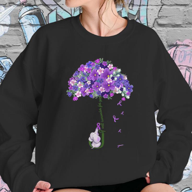 Alzheimer Awareness Cute Elephant I Will Remember For You Sweatshirt Gifts for Her