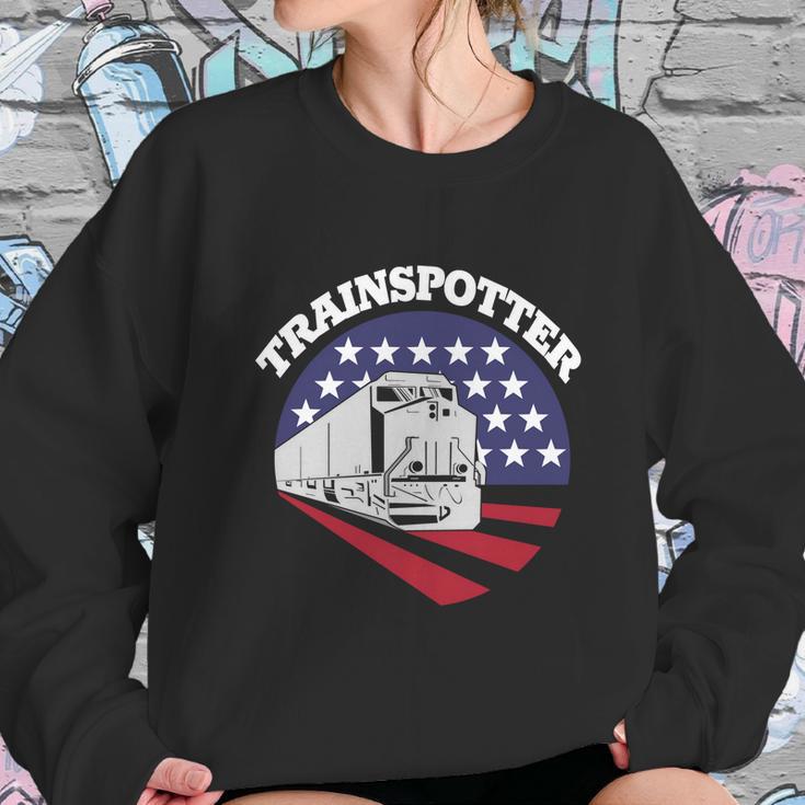 American Trainspotter Train America Trainspotting Trains Gift Graphic Design Printed Casual Daily Basic Sweatshirt Gifts for Her