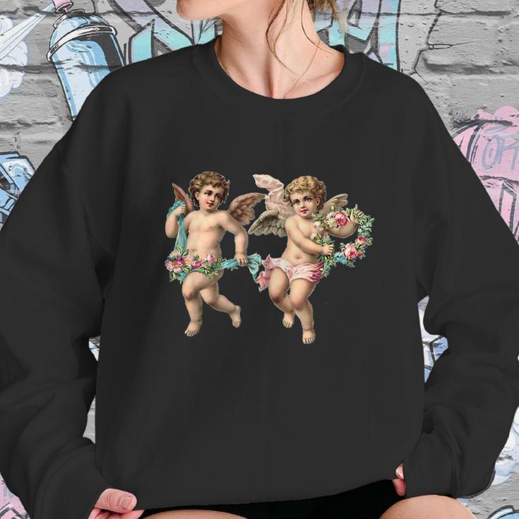 Angelic Vintage Cherub Design Charming Baby Angels Sweatshirt Gifts for Her