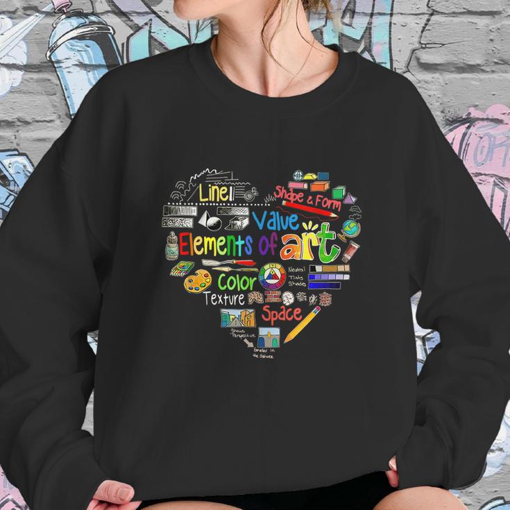 Artist Elements Of Art Heart Shape Colorful Painter Sweatshirt Gifts for Her