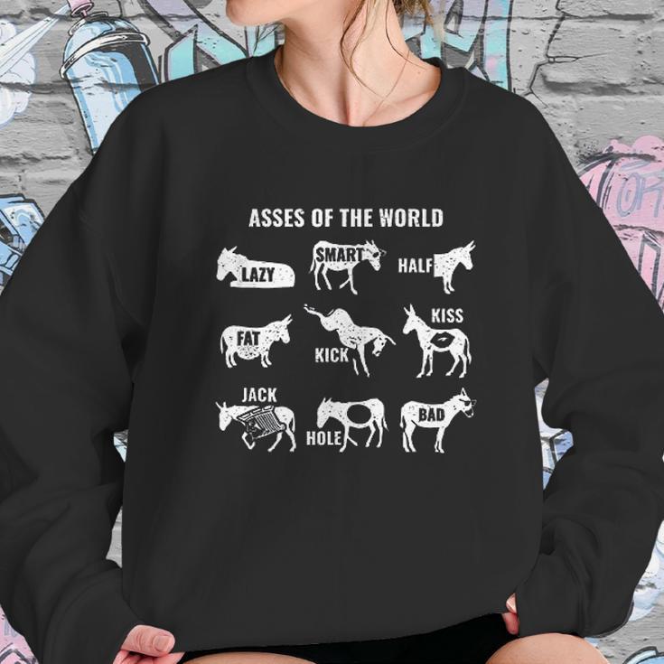 Asses The World Funny Sweatshirt Gifts for Her