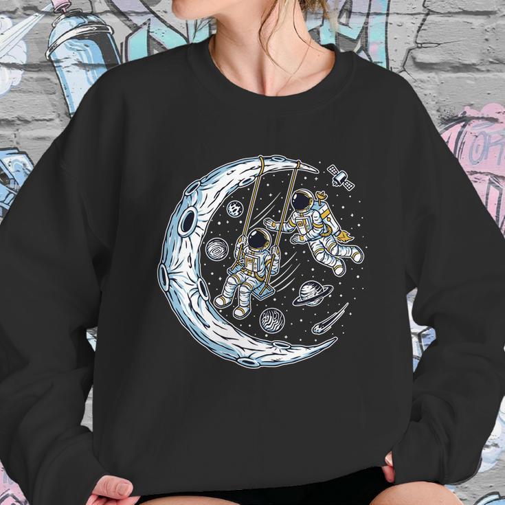 Astronauts Moon Swinging Sweatshirt Gifts for Her