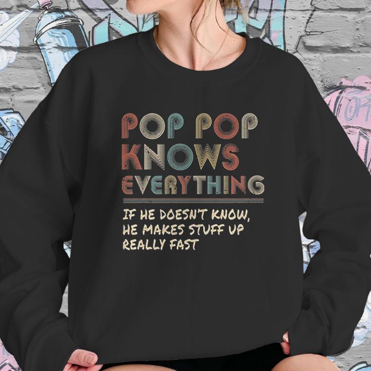 Ateesdas Pop Pop Know Everything Vintage Pop Pop Sweatshirt Gifts for Her