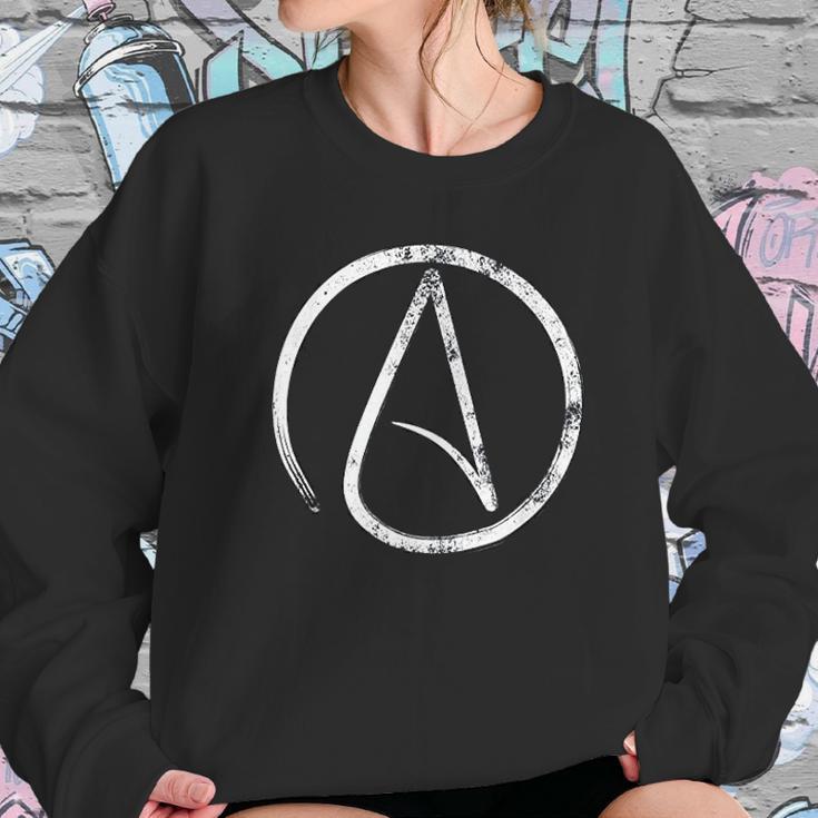 Atheism Symbol Distressed Atheist Sweatshirt Gifts for Her