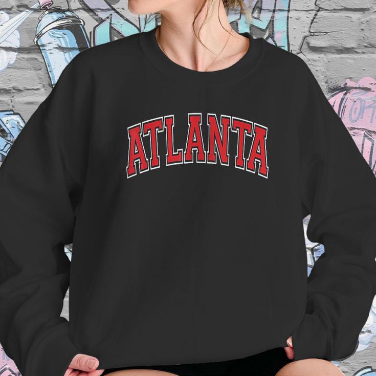 Atlanta Georgia Ga Varsity Style Red Text Sweatshirt Gifts for Her