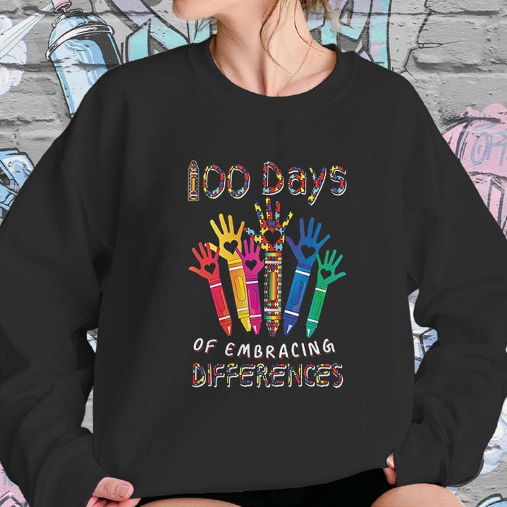 Autism Awareness Embrace Differences 100 Days Of School Iep Sweatshirt Gifts for Her