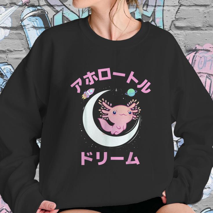 Axolotl Anime Japan Kawaii Pastel Goth Aesthetic Nu Goth Sweatshirt Gifts for Her