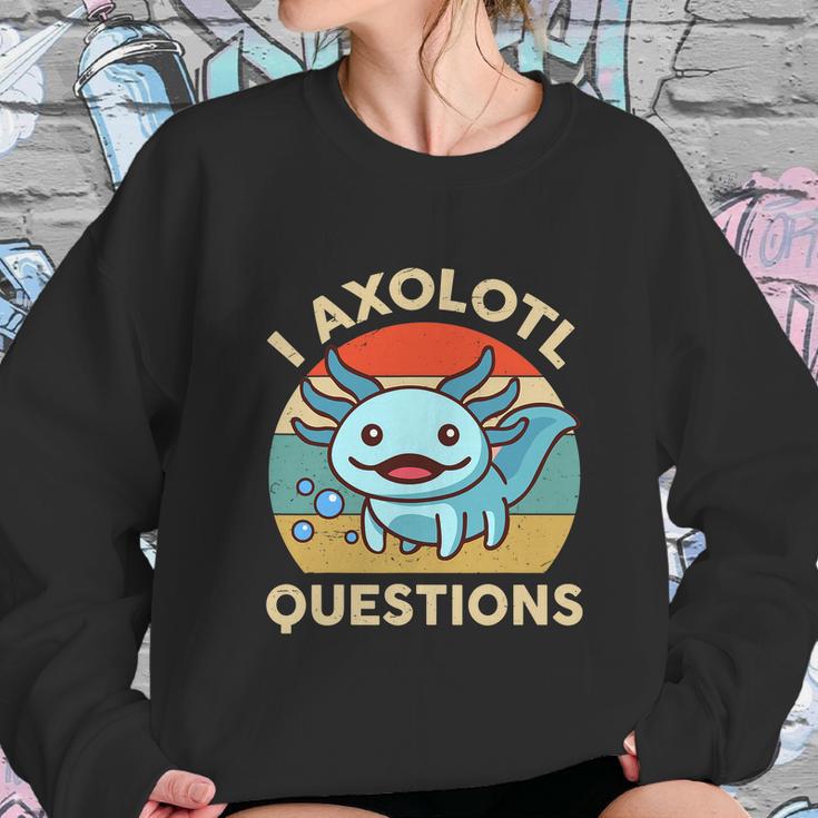 I Axolotl Questions Shirt Kids Blue Salamander Plush Axolotl Sweatshirt Gifts for Her