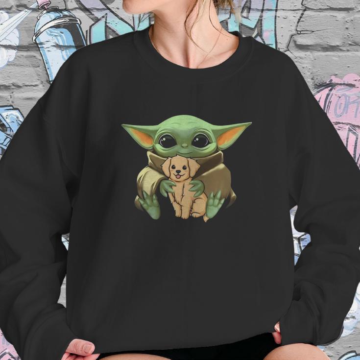 Baby Yoda Hug Golden Retriever Sweatshirt Gifts for Her