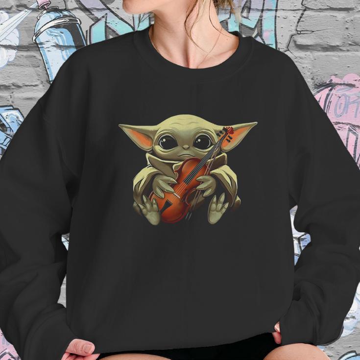 Baby Yoda Hugging Violin Sweatshirt Gifts for Her