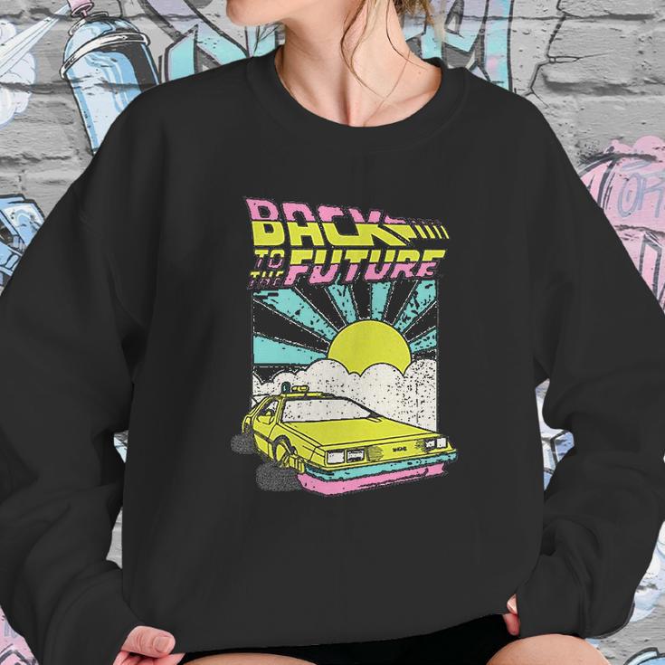 Back To The Future Delorean Sunrise Cartoon Sweatshirt Gifts for Her