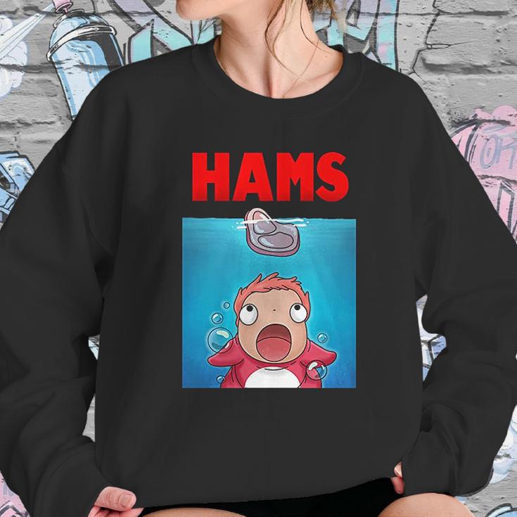 Bakugou Anime Ponyo On The Cliff Hams Parody Jaws Sweatshirt Gifts for Her