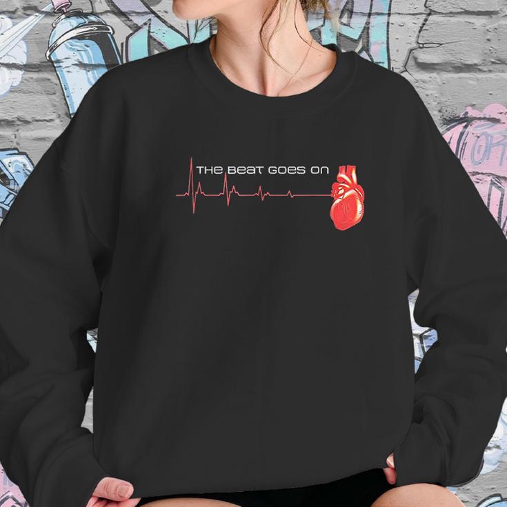 The Beat Goes On Open Heart Surgery Recovery Survivor Sweatshirt Gifts for Her