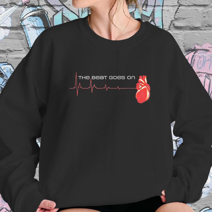 The Beat Goes On Open Heart Surgery Recovery Survivor Sweatshirt Gifts for Her