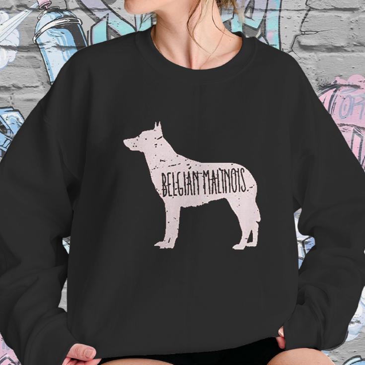 Belgian Malinois Dog Silhouette Sweatshirt Gifts for Her