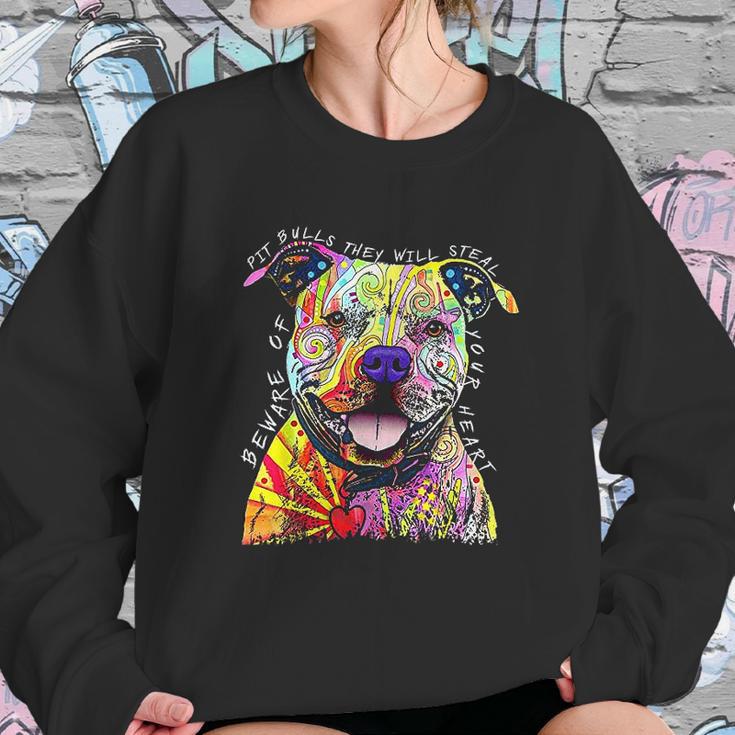 Beware Of Pit Bulls They Will Steal Your Heart Sweatshirt Gifts for Her