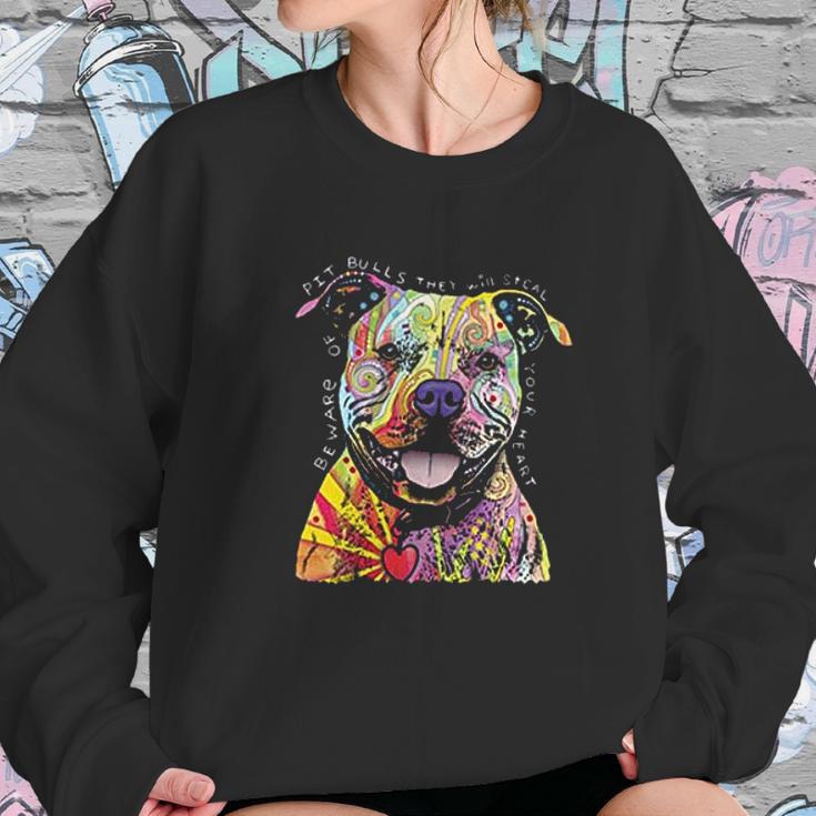 Beware Of Pit Bulls They Will Steal Your Heart Sweatshirt Gifts for Her