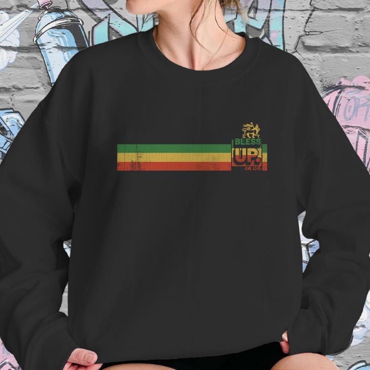 Bless Up Rasta Jamaica Roots Rock Reggae Sweatshirt Gifts for Her