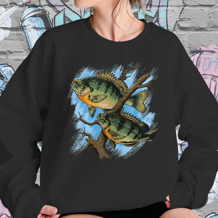 Bluegill Illustration Fishing Sweatshirt Gifts for Her