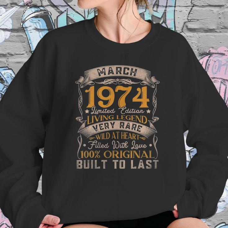 Born In March 1974 Vintage 47Th Birthday Gifts 47 Years Old Sweatshirt Gifts for Her