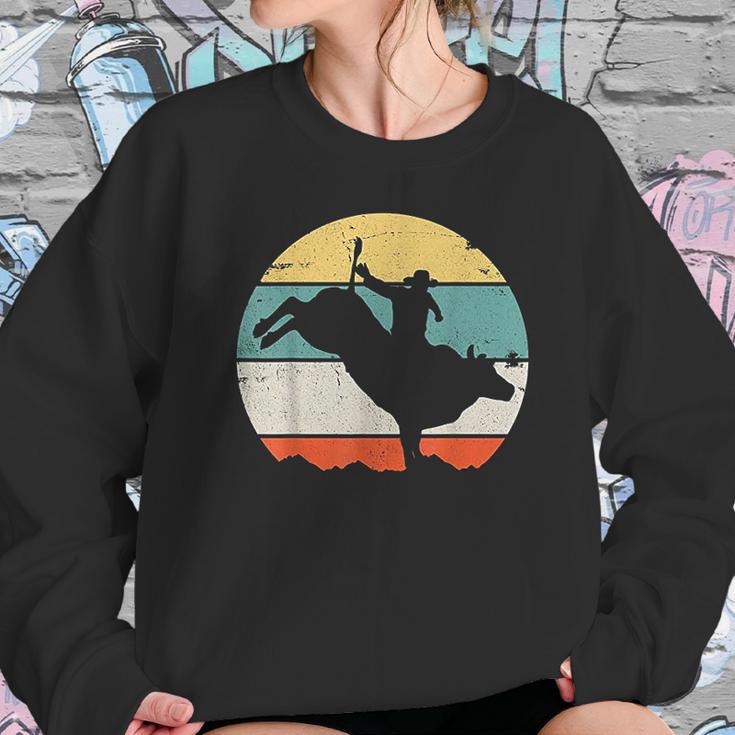 Bull Riding Rodeo Cowboy Western Country Retro Vintage Design Sweatshirt Gifts for Her