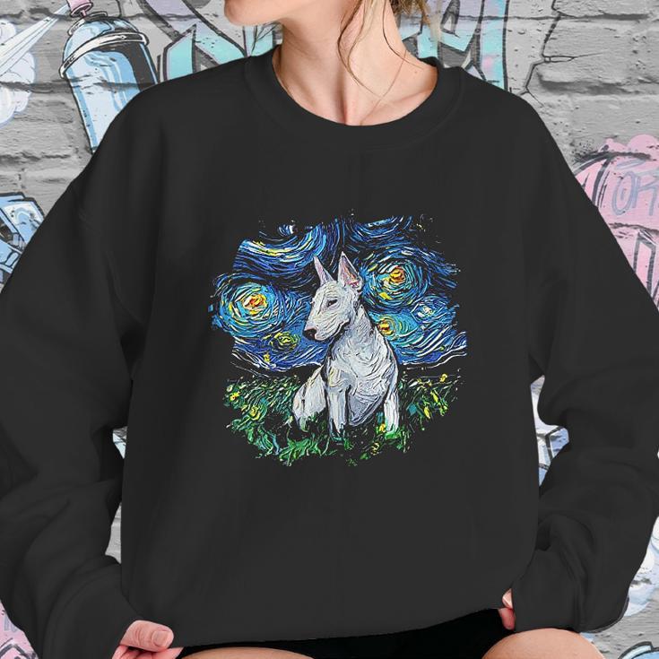 Bull Terrier Starry Night Impressionist Dog Art Sweatshirt Gifts for Her