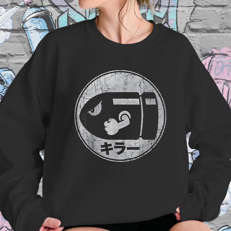 Bullet Bill Distressed Kanji Logo Sweatshirt Gifts for Her