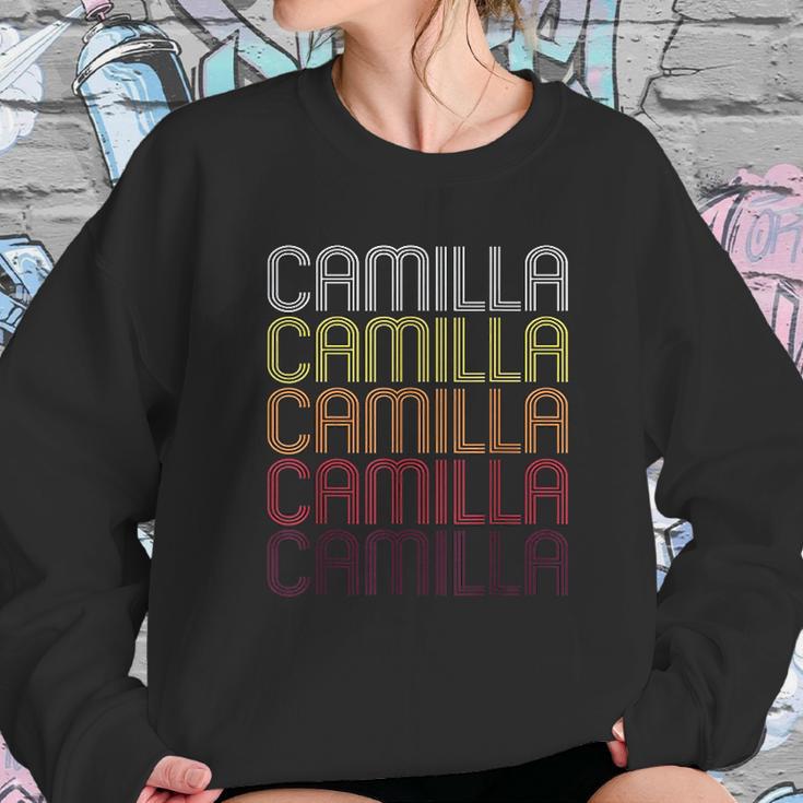 Camilla Retro Wordmark Pattern Vintage Style Sweatshirt Gifts for Her