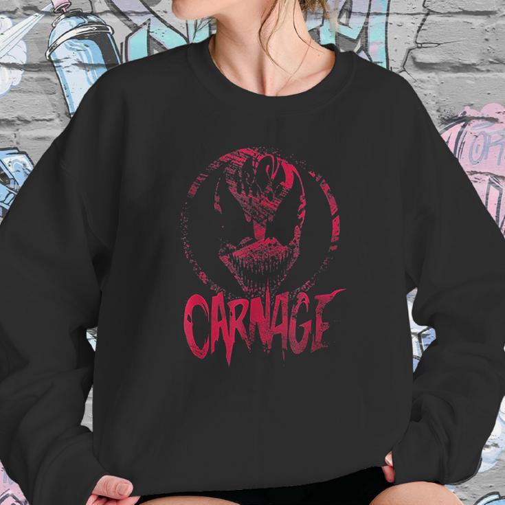 Carnage Single Coated Red Painted Face Logo Graphic Sweatshirt Gifts for Her