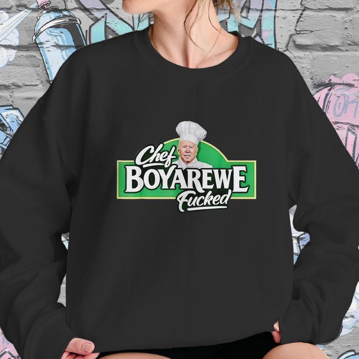 Chef Boyarewe Fucked Funny Anti Biden Pro Trump Graphic Design Printed Casual Daily Basic Sweatshirt Gifts for Her