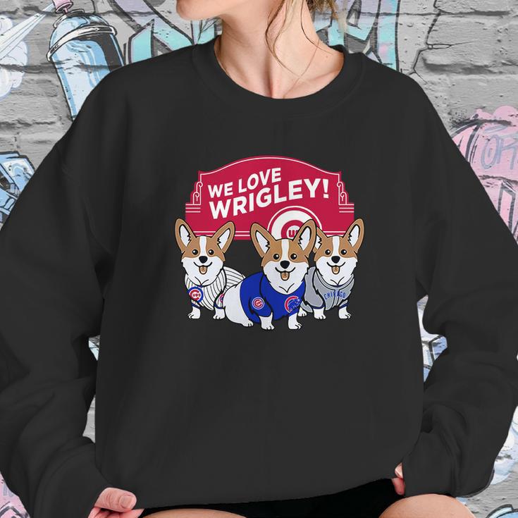 Chicago Cubs Corgi We Love WrigleyShirt Hoodie Sweater Sweatshirt Gifts for Her