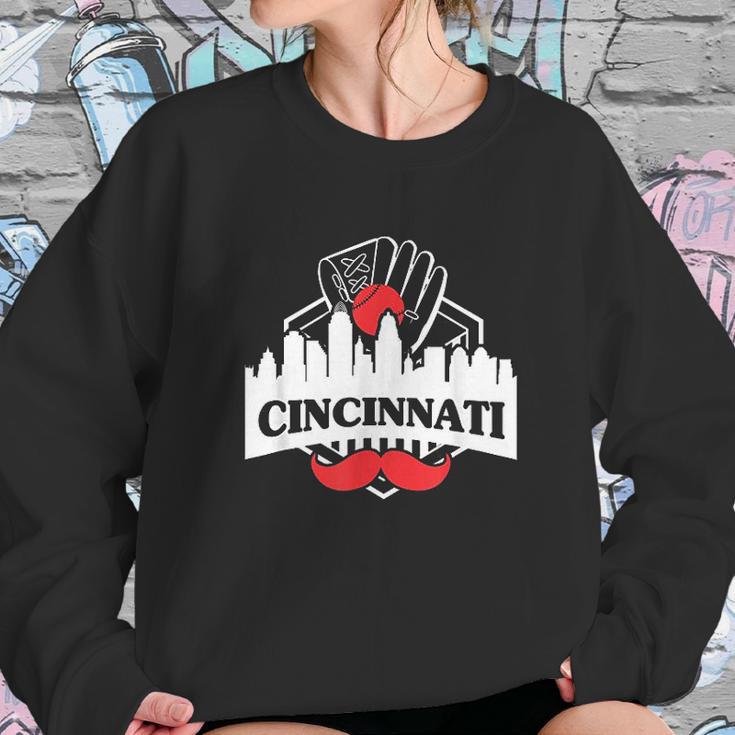 Cincinnati Red Mustache Sweatshirt Gifts for Her