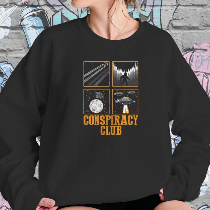 Conspiracy Club Bigfoot Ufo Aliens Moon Landing Sweatshirt Gifts for Her