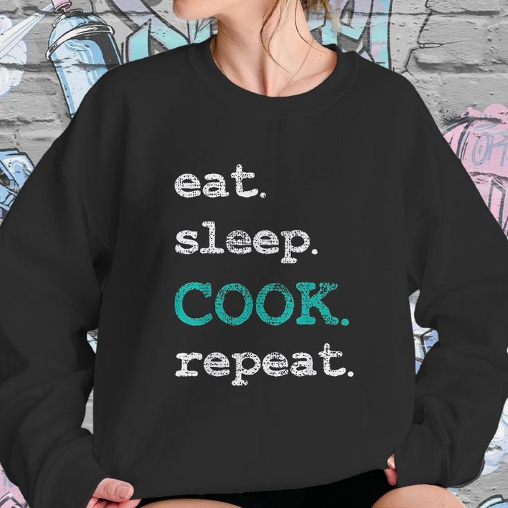 Cook Cooking Chief Eat Sleep Repeat Funny Vintage Gift Sweatshirt Gifts for Her