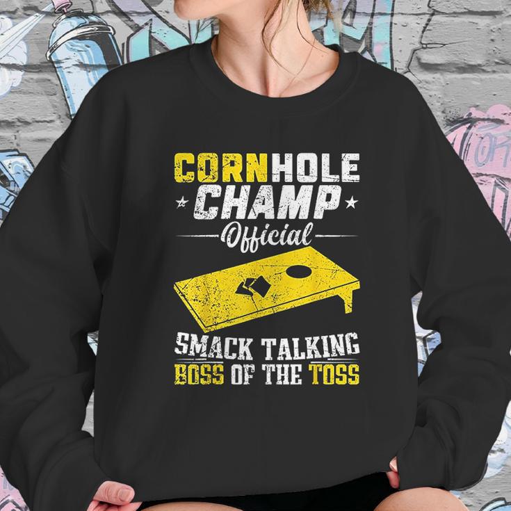 Cornhole Champion Gift Corn Hole Toss Boss Smack Talking Sweatshirt Gifts for Her