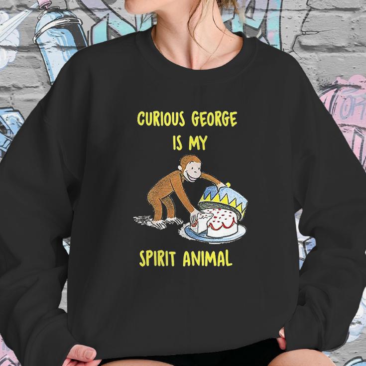 Curious George My Spirit Animal Eating Cake Sweatshirt Gifts for Her